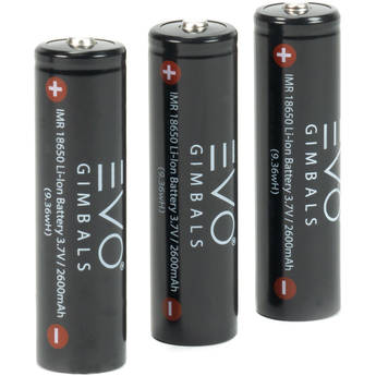 EVO Gimbals IMR-18650 High-Capacity Li-Ion 2600mAh Batteries (3-Pack)