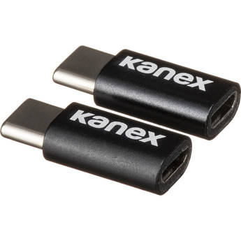 Kanex USB Type-C Male to Micro-USB Female Adapter (2-Pack, Black)