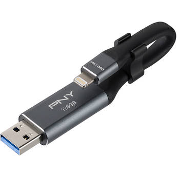 PNY Technologies DUO LINK USB 3.0 OTG 128GB Flash Drive for iPhone & iPad