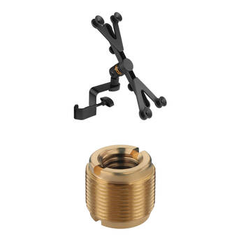 Auray IPU-108 Universal Tablet Mount with Clamp-On and Thread Adapters for Mic Stands, Light Stands, and Tripods