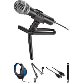 Audio-Technica Consumer ATR2100x-USB Cardioid Dynamic USB/XLR Microphone Broadcasting Kit