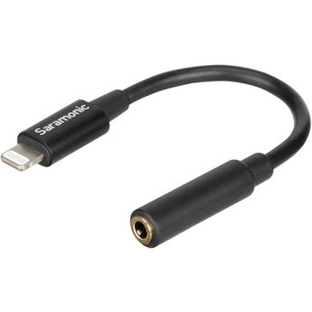 Saramonic SR-C2002 3.5mm TRRS Female to Lightning Adapter Cable for Audio to/from iPhone (3")