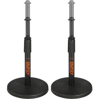 Auray Telescoping Tabletop Microphone Stand (2-Pack, Black)