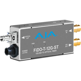 AJA 1-Channel 12G-SDI to Single-Mode ST Fiber Transmitter
