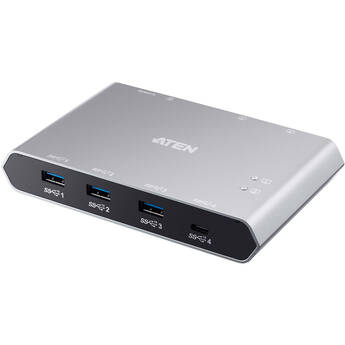 ATEN US3342 4-Port USB 3.2 Gen 2 Sharing Switch with Power Pass-Through