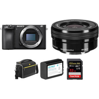 Alpha a6500 Mirrorless Digital Camera with 16-50mm Lens and Free Accessory Kit