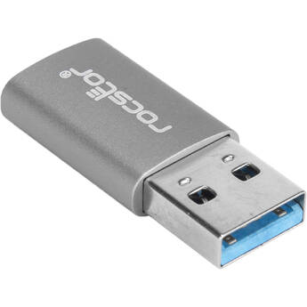 Rocstor USB 3.1 Gen 1 Type-C Female to USB Type-A Male Adapter (Aluminum Gray)