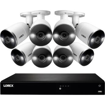 Lorex N86263T-88AB-E 16-Channel 4K UHD NVR with 3TB HDD & 8 4K Smart Deterrence Night Vision Bullet Cameras