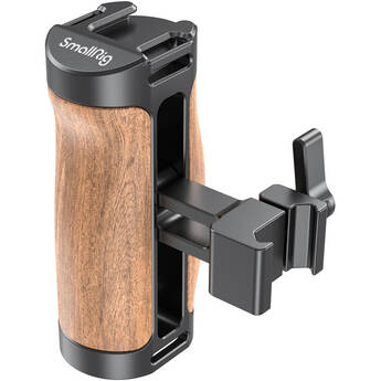 SmallRig Wooden Side Handle with NATO Clamp and Quick Release NATO Rail