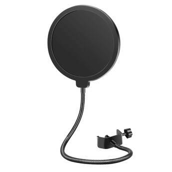 Neewer NW(B-3) 6" Pop Filter with Gooseneck and C-Style Clamp and Pop Filter/Shield (Black)