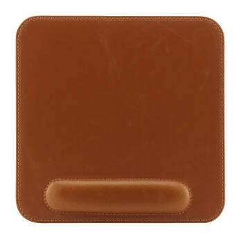 Londo Leather Mouse Pad with Wrist Rest (Light Brown)