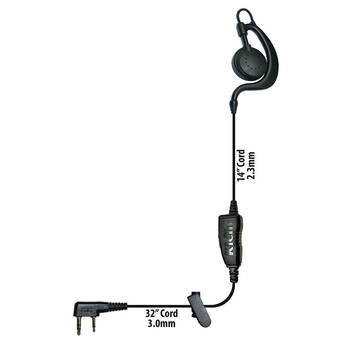 Klein Electronics Agent-K1 Single-Wire Earpiece with Kenwood K2 2-Prong Connector