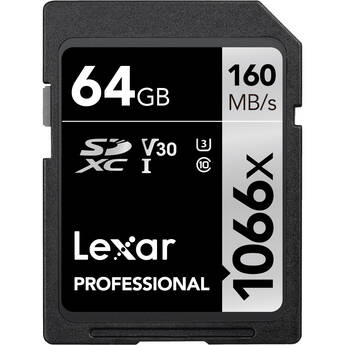 Lexar 64GB Professional 1066x UHS-I SDXC Memory Card (SILVER Series)