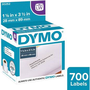 Dymo Mailing Address Labels (1 1/8 x 3 1/2", 350 Labels/Roll, 2 Rolls, White)