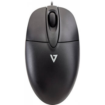 V7 Contoured USB Wired Optical Mouse (Black)
