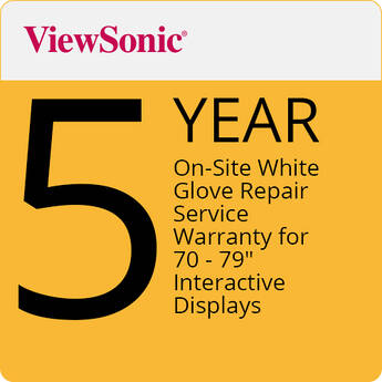 ViewSonic 5-Year On-Site White Glove Repair Service Warranty for 70 - 79" Interactive Displays