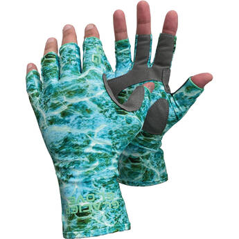 Glacier Glove Islamorada Lycra/Spandex Sun Gloves (Large, Green Camo)