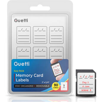 Guetti Labels Memory Card Label Stickers (90-Count)