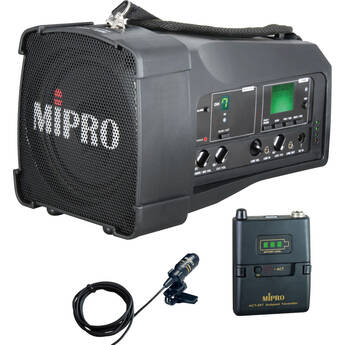 MIPRO MA-101G Ultraportable PA with Lavalier Mic & ACT-58T Bodypack Transmitter (5.8 GHz)