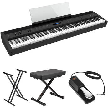 Roland FP-60X Value Bundle with Digital Piano, X-Stand, X-Bench, and Pedal (Black)