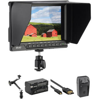Elvid 7" 4K On-Camera Monitor with Battery, Articulating Arm, and HDMI Cable Kit