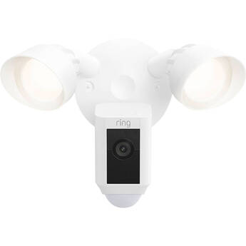Ring Floodlight Cam Wired Plus 1080p Outdoor Wi-Fi Camera with Color Night Vision (White)