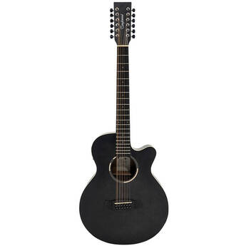 Tanglewood Guitars Blackbird Super Folk Cutaway 12-String Acoustic/Electric Guitar (Smokestack Black Satin)
