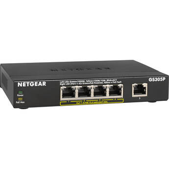 Netgear GS305Pv2 5-Port Gigabit PoE+ Compliant Unmanaged Switch