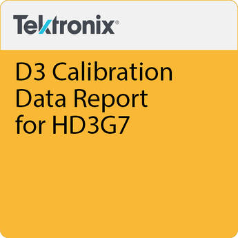 Tektronix D3 Calibration Data Report for HD3G7