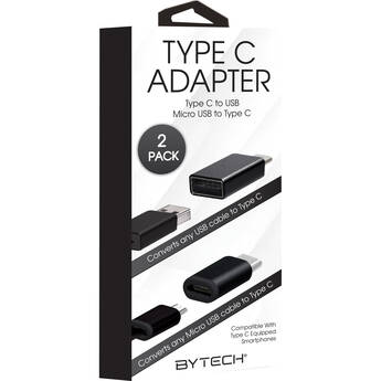 BYTECH USB Type-C Adapter 2-Pack (Black)