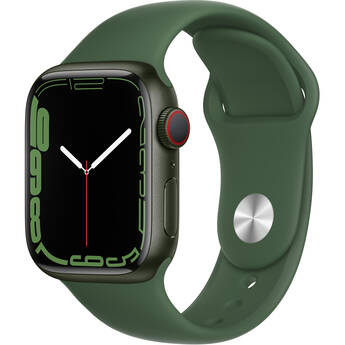 Apple Watch Series 7 (GPS + Cellular, 41mm, Green Aluminum, Clover Sport Band)
