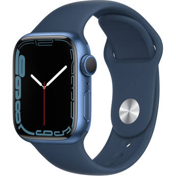 Apple Watch Series 7 (GPS, 41mm, Blue Aluminum, Abyss Blue Sport Band)