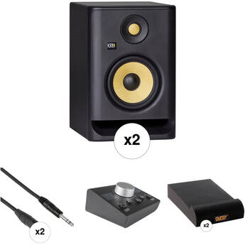 KRK G4 ROKIT 5 Active Studio Monitor Kit with Passive Monitor Controller, Cables, and Foam Speaker Pads