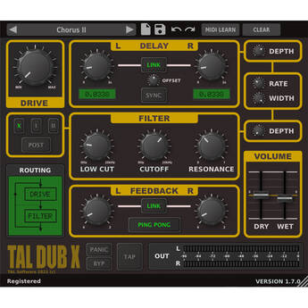 TAL Software Dub-X Saturation Delay Effect Software (Download)