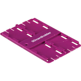 SD Card Holder Standard SD Memory Card 4 Slot Holder (Purple)