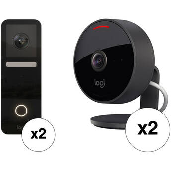 Logitech Circle View Doorbell with 1080p Outdoor Circle View Camera Kit (2-Pack)