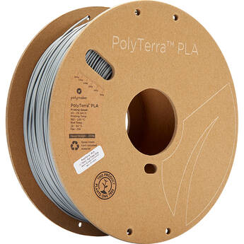 Polymaker PolyTerra PLA Eco Friendly 3D Printing Filament 2.2 lb (1.75mm Diameter, Fossil Grey)