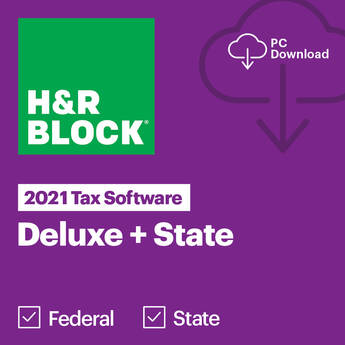 H&R Block 2021 Deluxe + State Tax Software (Digital, Windows)