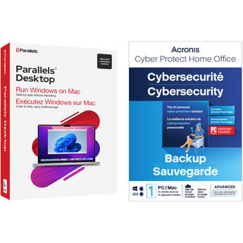 Acronis Cyber Protect Home Office Advanced Edition (1 Windows or Mac License, 1-Year Subscription, Download) with Parallels Desktop 17 Pro (1-Year Subscription, Electronic Download, Retail License)