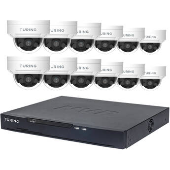 Turing Video Advantage Series TN-K1612D44 16-Channel 8MP NVR with 4TB HDD & 12 4MP Dome Cameras Kit