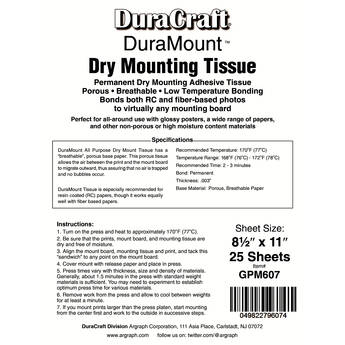 Duracraft Duramount Dry Mounting Tissue (8.5 x 11", 25 Sheets)