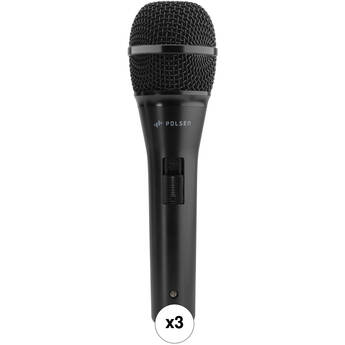 Polsen M-85-B Professional Dynamic Handheld Microphone (Black, 3-Pack)