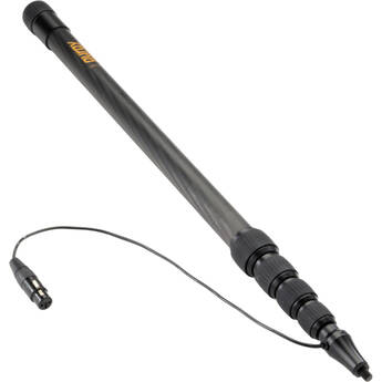 Auray 5-Section Carbon Fiber Boompole with Internal Cable and Bottom-Exit XLR (2.2 to 7.7')