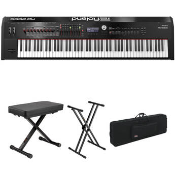 Roland RD-2000 88-Key Digital Stage Piano with Bench, Stand, and Travel Case Kit