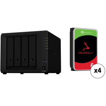 Synology 24TB DiskStation DS920+ 4-Bay NAS Enclosure Kit with Seagate NAS Drives (4 x 6TB, CMR, OEM)