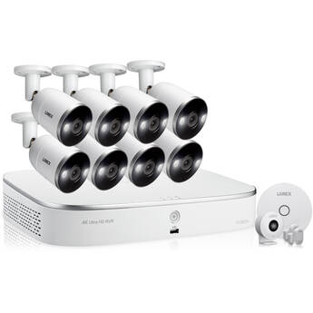 Lorex 8-Channel 4K UHD Fusion NVR with 2TB, 8 4K Smart Deterrence Bullet Cameras & Smart Sensor Starter Kit