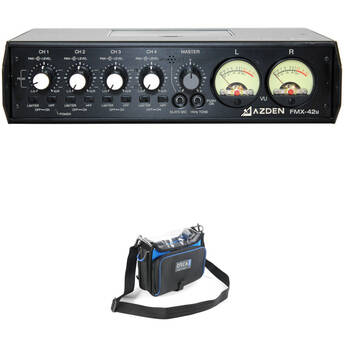Azden FMX-42u 4-Channel Microphone Field Mixer Kit with Sound Bag