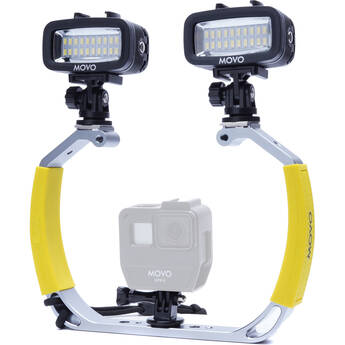 Movo Photo XL Underwater Diving Rig Bundle with 2 Rechargeable LED Lights for GoPro