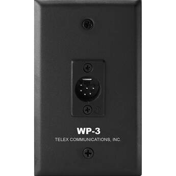Telex WP-3 Wall Plate with 2-Channel 6-Pin Male XLR Connector (Black)