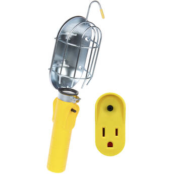Bayco Products Incandescent Work Light Head with Metal Guard and Single Outlet (Yellow)
